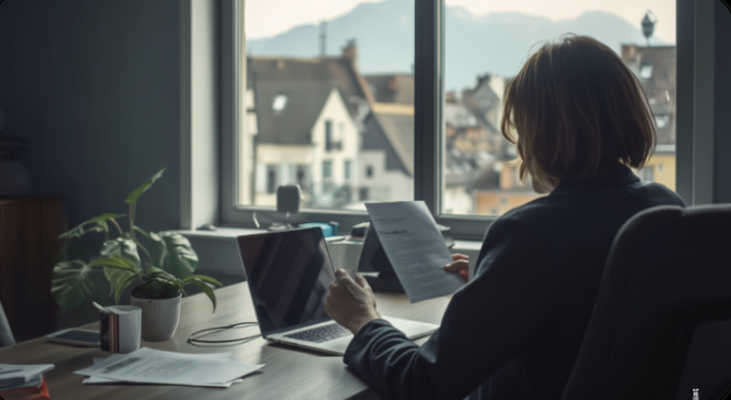 Kommunikationsverantwortliche einer Schweizer Gemeinde bei der digitalen Gemeindekommunikation